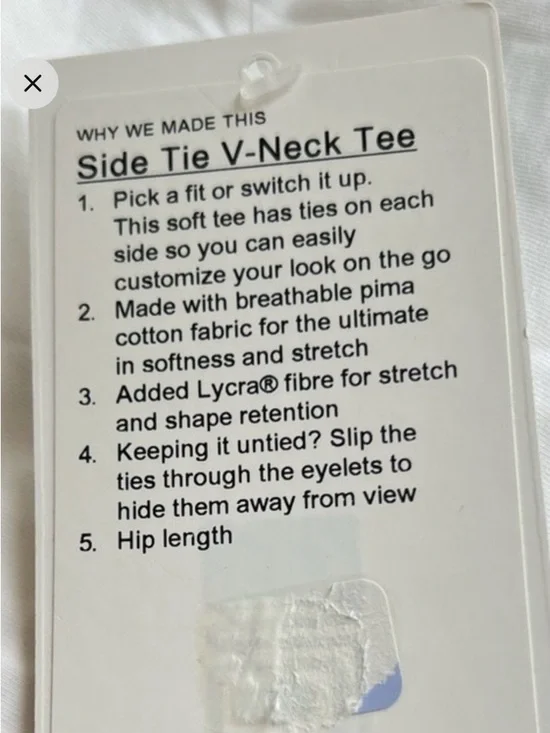 lululemon athletica White V-Neck Short Sleeve Tee - Relaxed Fit - Picture 3 of 7